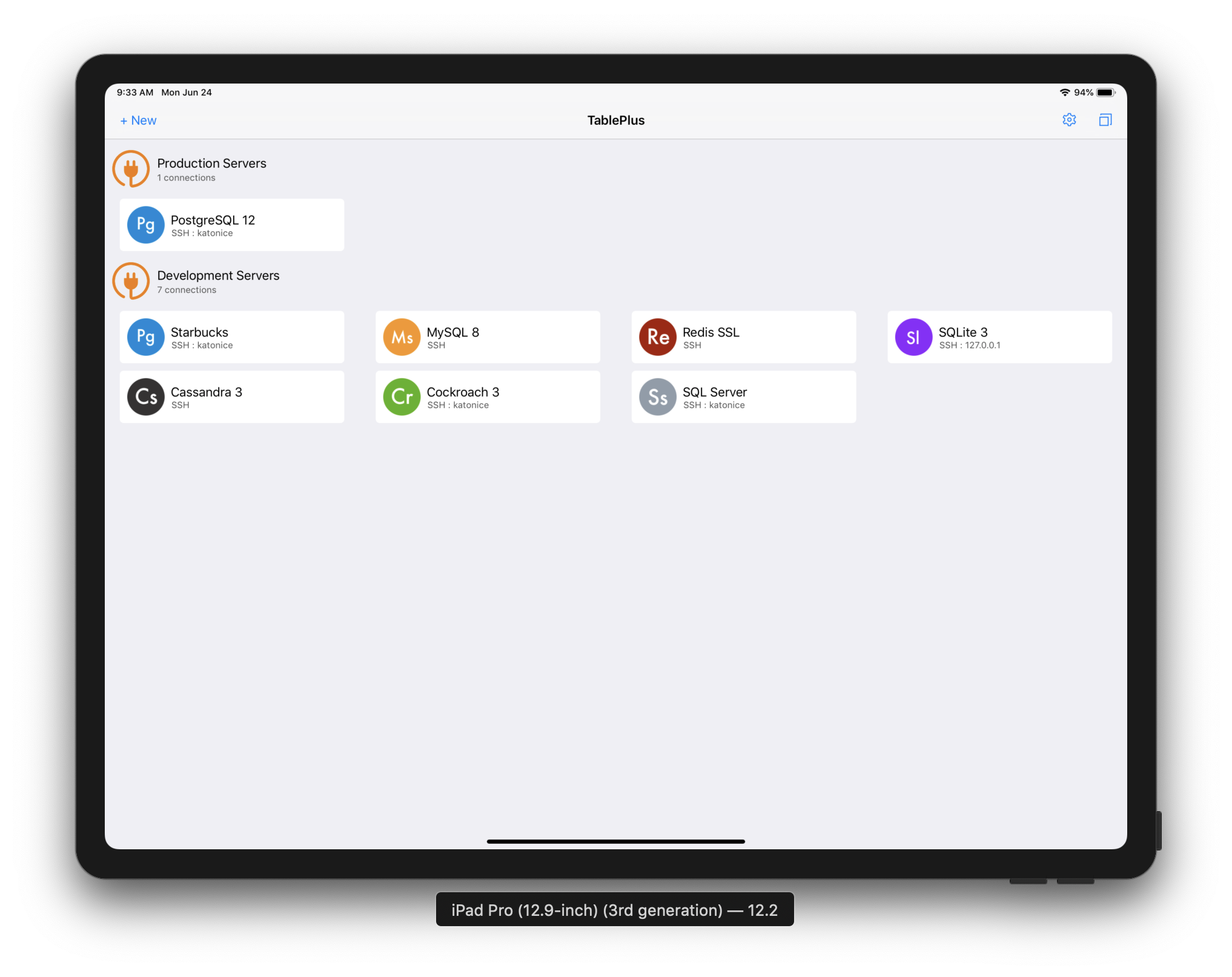 TablePlus iOS Workspace